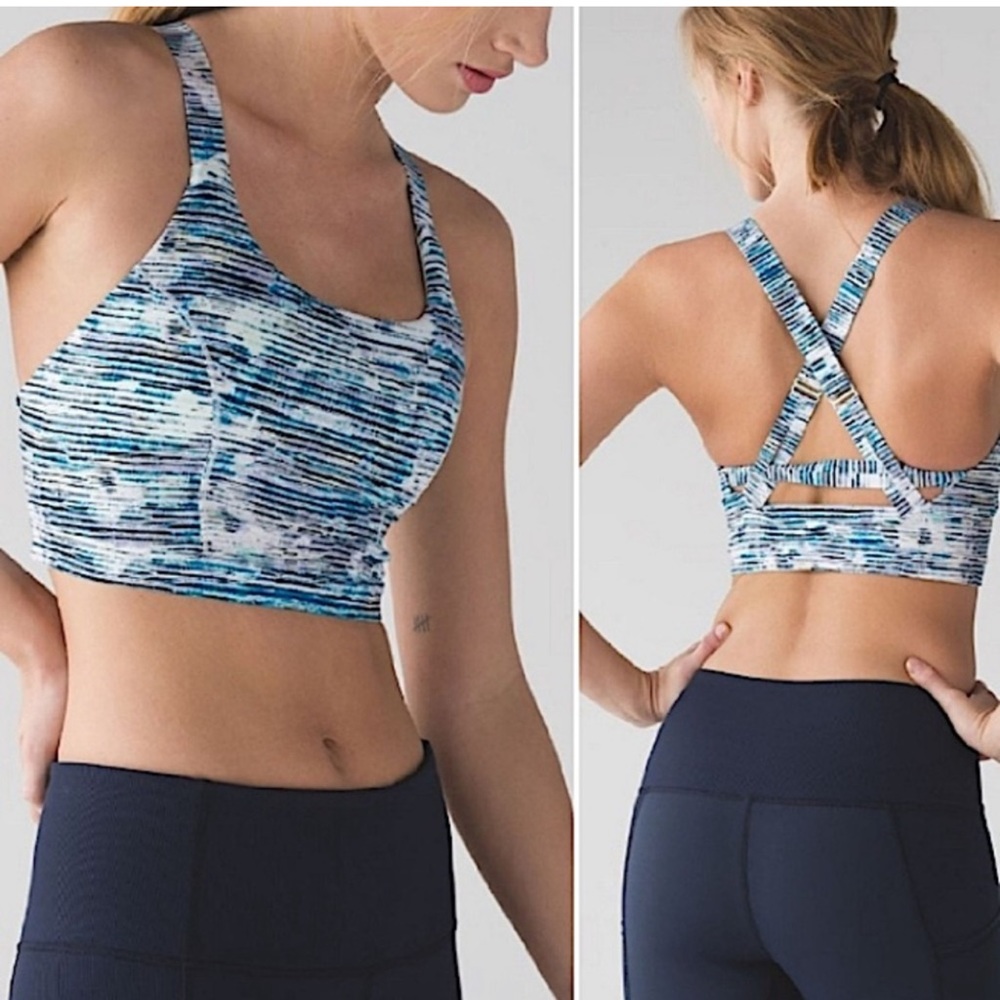 Lululemon Pure Practice Bra Blurry Belle Blue Lavender Sports Athletic